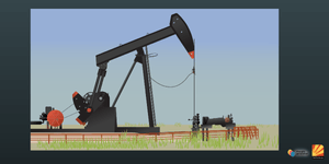 illustration info card oil rig