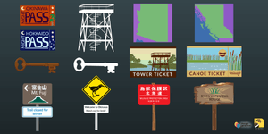 find the birds signs maps tickets ui icons